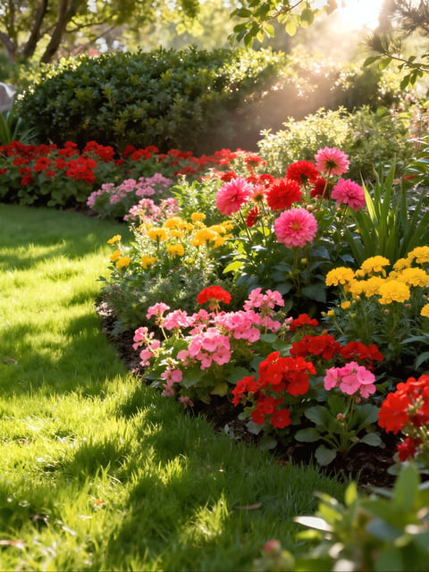 Vibrant flower beds
